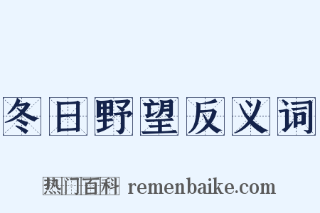 冬日野望反义词是什么意思的图片